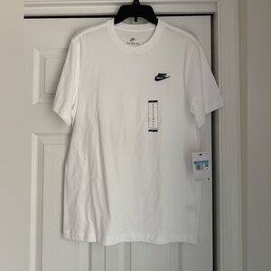 Nike Men's Classic White Tee with Black Logo